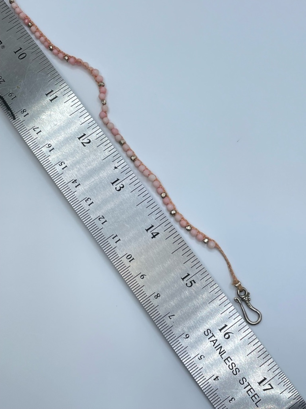 Chan Luu Pink Opal Beaded Necklace 925 Silver Dainty Boho Cord Minimalist - Picture 10 of 12